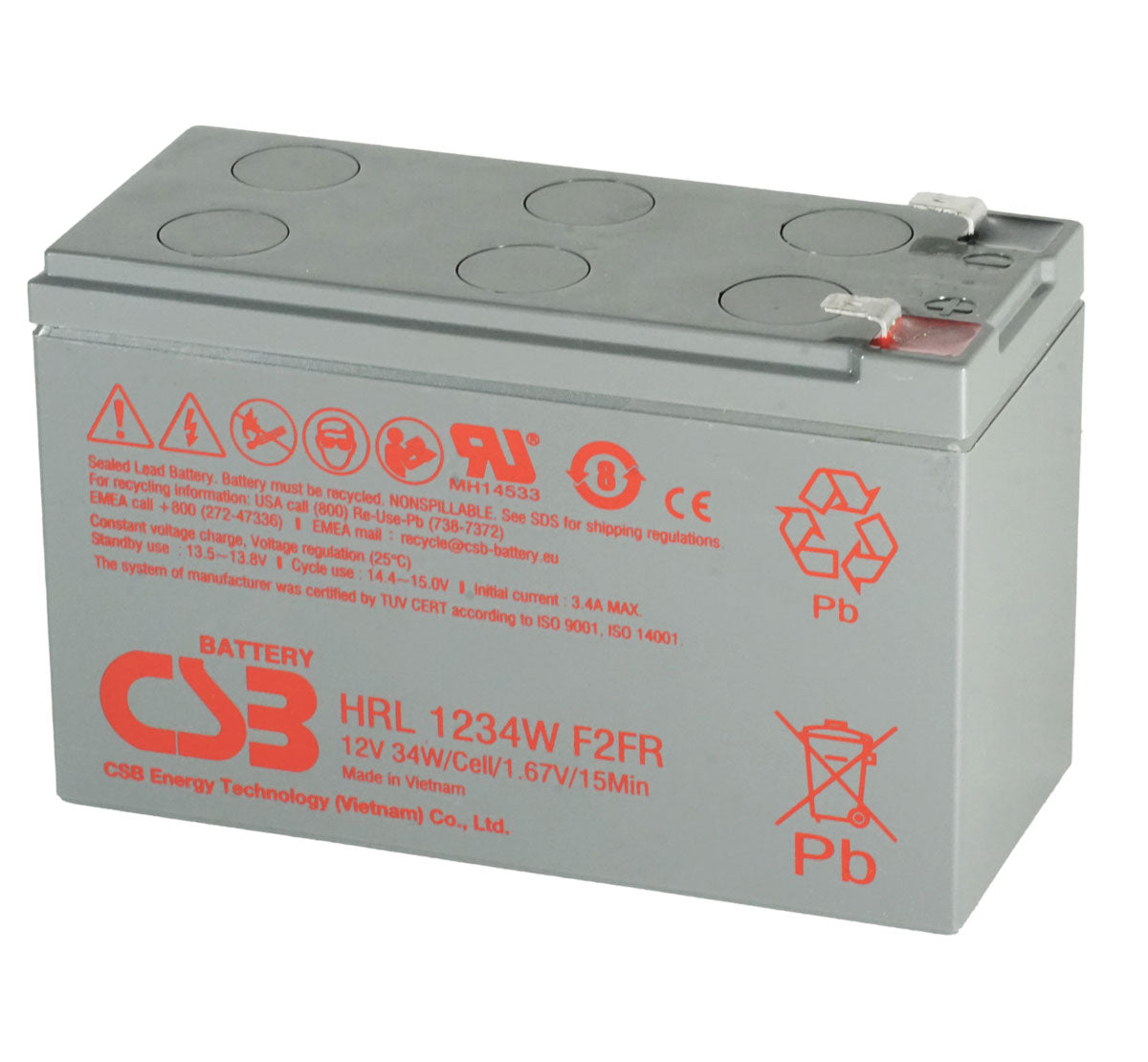 CSB HR1234W 12V 9AH Battery